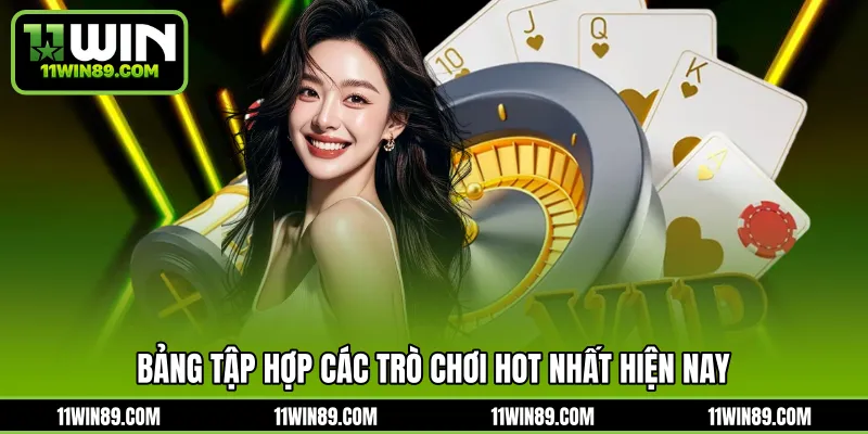 Bảng tập hợp các trò chơi hot nhất hiện nay